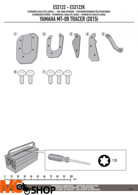 KAPPA ES2122K POSZERZENIE STOPKI YAMAHA MT-09 850 TRACER (2015)