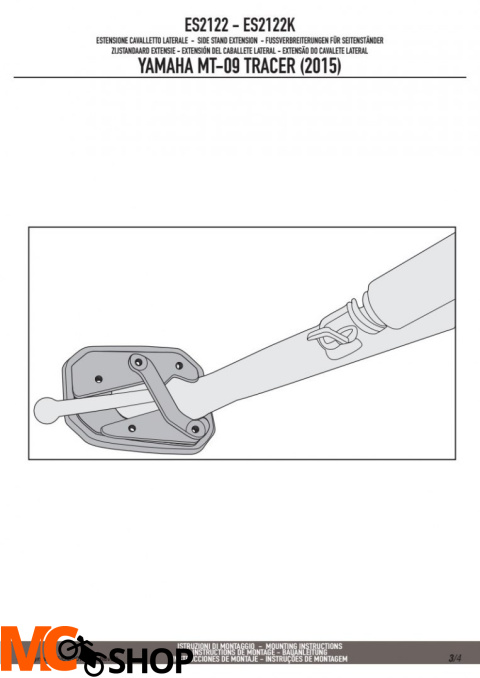 KAPPA ES2122K POSZERZENIE STOPKI YAMAHA MT-09 850 TRACER (2015)