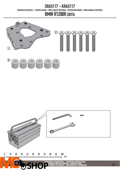 Kappa KRA5117 płyta aluminiowa R 1200 R /RS (15 > 16) Kappa KRA5117 płyta aluminiowa R 1200 R /RS (15 > 16)