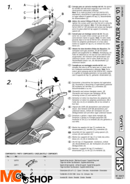 STELAŻ SHAD KSHY0FZ61ST YAMAHA FAZER 600 - 01/03