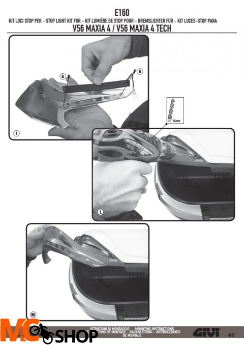 GIVI E160 ŚWIATŁO STOP DO KUFRA V56