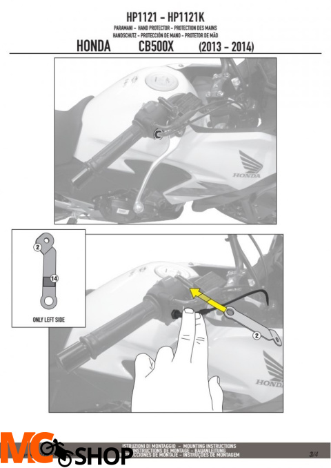 GIVI HP1121 HANDBARY HONDA CB500X (13-14) GIVI HP1121 HANDBARY HONDA CB500X (13-14)