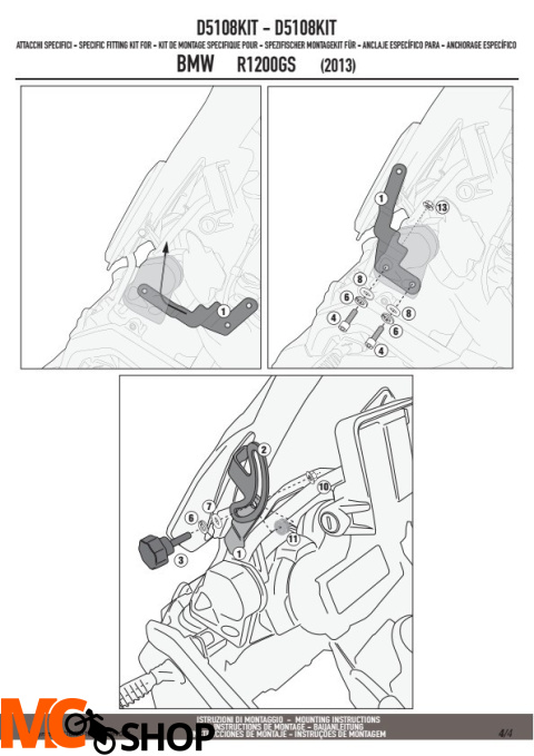 GIVI 5108DT MOCOWANIE SZYBY GIVI 5108DT MOCOWANIE SZYBY