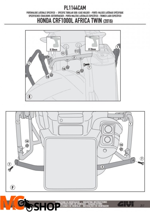 GIVI PL1144CAM stelaż boczny OUTBACK Africa Twin