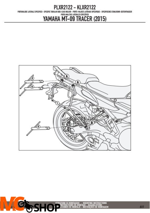 GIVI PLXR2122 V35/K33 YAMAHA MT-09 TRACER