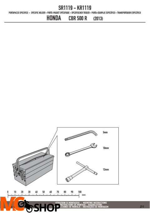 GIVI SR1119 HONDA CB/CBR 500 (13>15) Stelaż kufra centralnego Monolock (bez płyty)