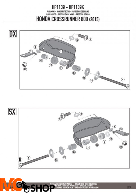GIVI HP1139 DODATKOWE HANDBARY HONDA CROSSRUNNER 800 (15) GIVI HP1139 DODATKOWE HANDBARY HONDA CROSSRUNNER 800 (15)