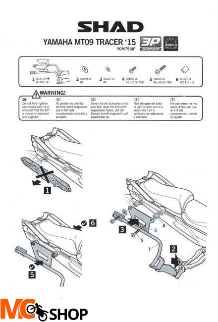 STELAŻ KUFRA BOCZNEGO 3P SHAD DO YAMAHA MT 09 TRAC STELAŻ KUFRA BOCZNEGO 3P SHAD DO YAMAHA MT 09 TRAC