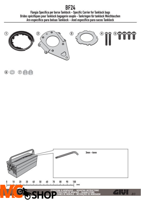 Givi BF24 Pierścień mocujący tanklock Yamaha XSR700 Givi BF24 Pierścień mocujący tanklock Yamaha XSR700
