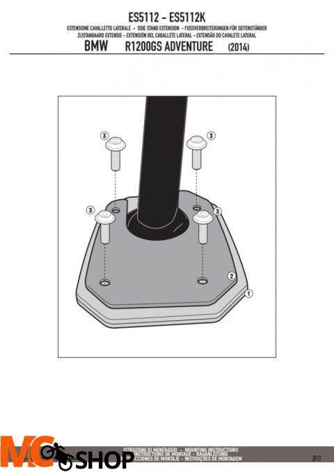 GIVI ES5112 POSZERZENIE STOPKI - BMW R 1200 GS ADVENTURE (14) GIVI ES5112 POSZERZENIE STOPKI - BMW R 1200 GS ADVENTURE (14)