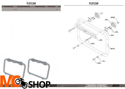 GIVI PL01CAM MOCOWANIE BOCZNE PL OUTBACK