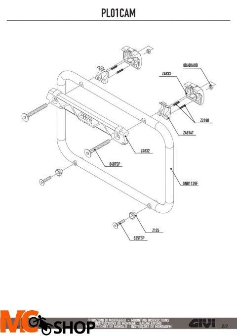 GIVI PL01CAM MOCOWANIE BOCZNE PL OUTBACK