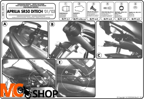 GIVI SR78 stelaż kufra centralnego SR 50 Ditech