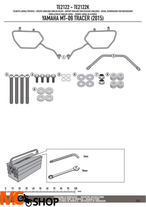 GIVI TE2122 STELAŻ SAKW 3D600 YAMAHA MT-09 TRACER 15 