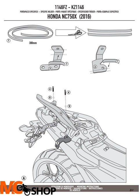 KAPPA KZ1146 STELAŻ KUFRA CENTRALNEGO HONDA NC 750X 16