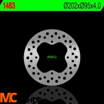 NG TARCZA HAMULCOWA PRZÓD/TYŁ ARCTIC CAT 400/450/500/550/700 '12-'15 (202X95X4) (4X8,5MM) NG1483