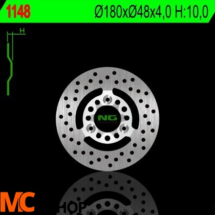 NG1148 TARCZA HAMULCOWA YAMAHA BWS 50/100 '00-'01, XC 125 CYGNUS '00-'03 (180X48X4) (3X8,5MM)