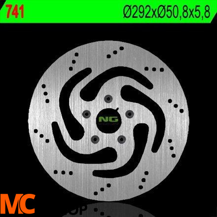 NG741 TARCZA HAMULCOWA HARLEY DAVIDSON SPORTSTER 1200 '84-'98 (ALL MODELS) (292X50,5X5,8) (5X8,5MM)