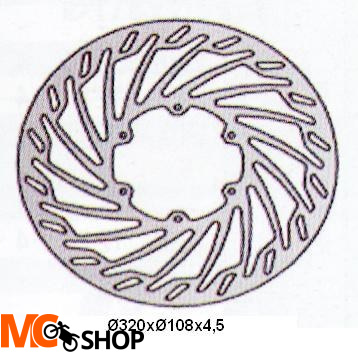 NG804 TARCZA HAMULCOWA GAS GAS SM 125 (01-07), 250/450 (01-05), 450/515 (08) (320X108X4,5) TURBINE