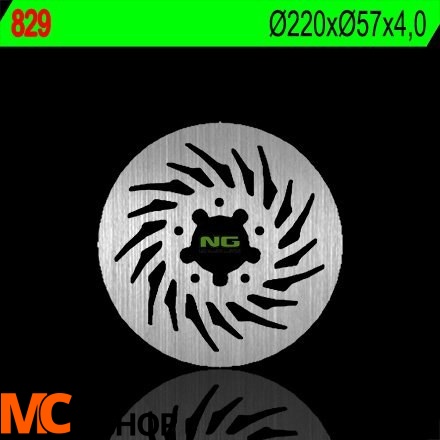 NG829 TARCZA HAMULCOWA DERBI GPR 50 '09-'11, RIEJU RS 50 '04-'09, RS 125 (220X57X4)(5X6,5MM)