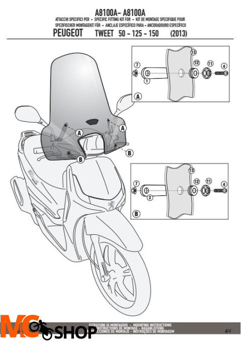 GIVI A8100A MOCOWANIE SZYBY 8100A GIVI A8100A MOCOWANIE SZYBY 8100A