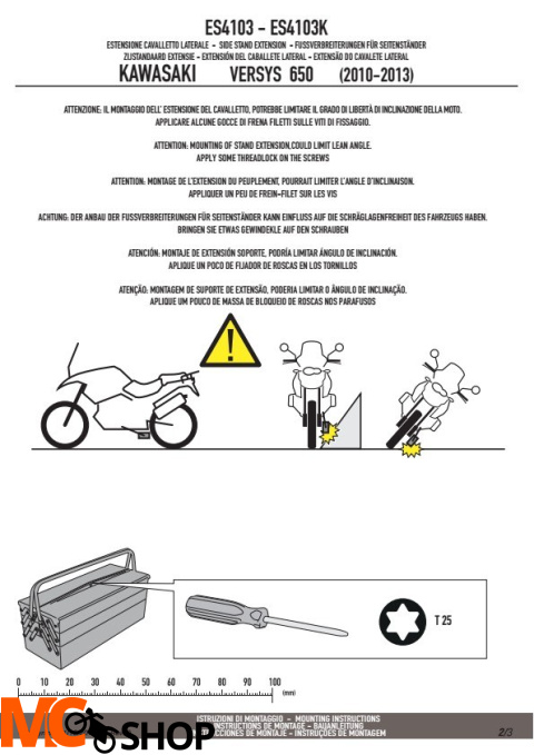 KAPPA ES4103K POSZERZENIE STOPKI BOCZNEJ KAWASAKI Versys 650 (10-16) KAPPA ES4103K POSZERZENIE STOPKI BOCZNEJ KAWASAKI Versys 650 (10-16)