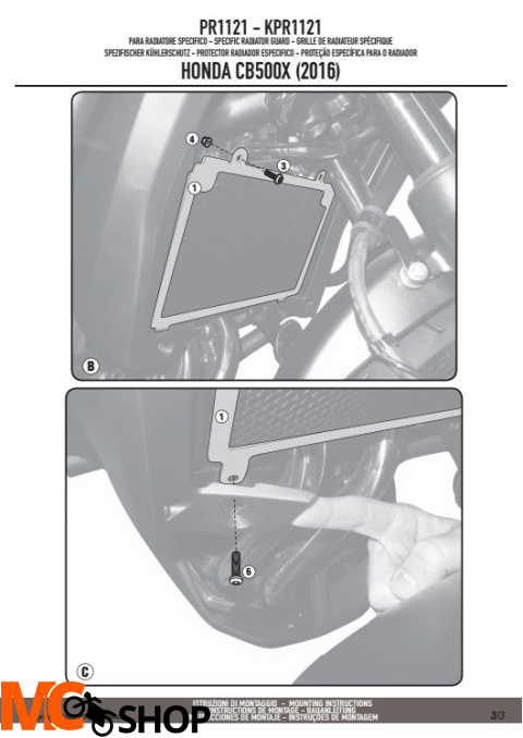 KAPPA KPR1121 OSŁONA CHŁODNICY HONDA CB 500X (16) CZARNA KAPPA KPR1121 OSŁONA CHŁODNICY HONDA CB 500X (16) CZARNA