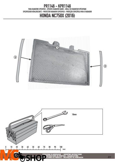 KAPPA KPR1146 OSŁONA CHŁODNICY HONDA NC 750X (16-17) CZARNA