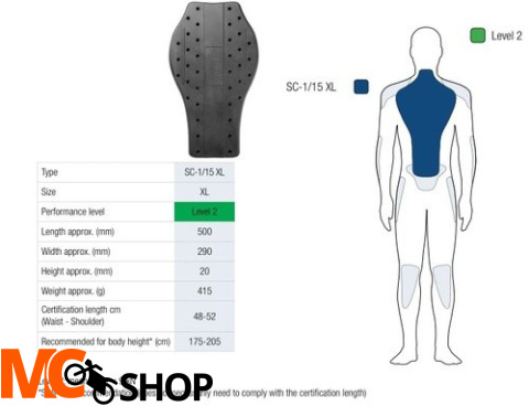 PROTEKTOR PLECÓW SAS-TEC LEVEL 2 BLACK XL PROTEKTOR PLECÓW SAS-TEC LEVEL 2 BLACK XL