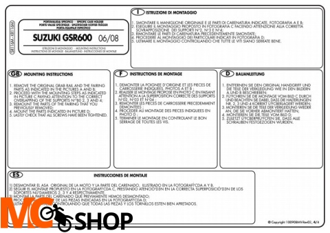 GIVI SR116M stelaż centralny monolock GSR 600