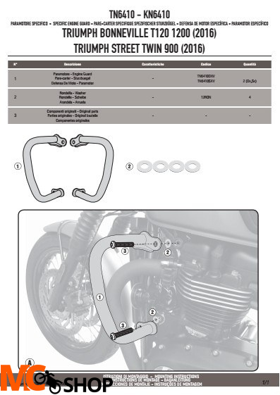 GIVI TN6410 OSŁONA SILNIKA GMOLE TRIUMPH STREER TWIN 900 (16) / Bonneville T120 GIVI TN6410 OSŁONA SILNIKA GMOLE TRIUMPH STREER TWIN 900 (16) / Bonneville T120
