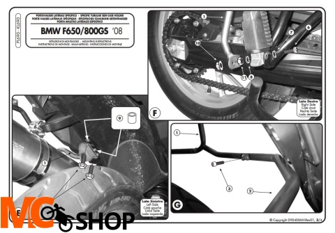 Givi PL690 mocowanie boczne Monokey F 650 / 800 GS (08-11)