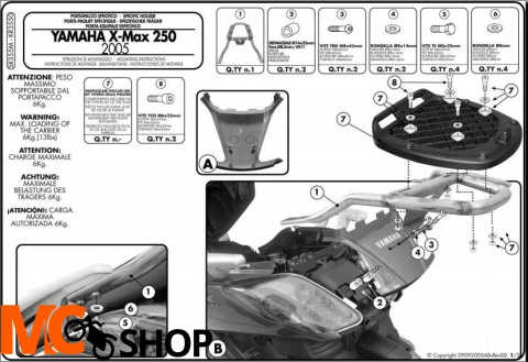 GIVI SR355M stelaż centralny X-MAX 125-250 (05-09)