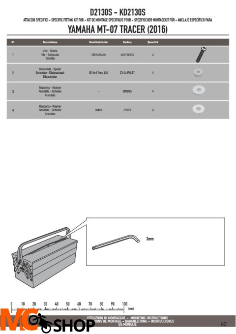 KAPPA KD2130S SZYBA YAMAHA MT 07 TRACER (2016) 51X41 CM PRZYCIEMNIANA