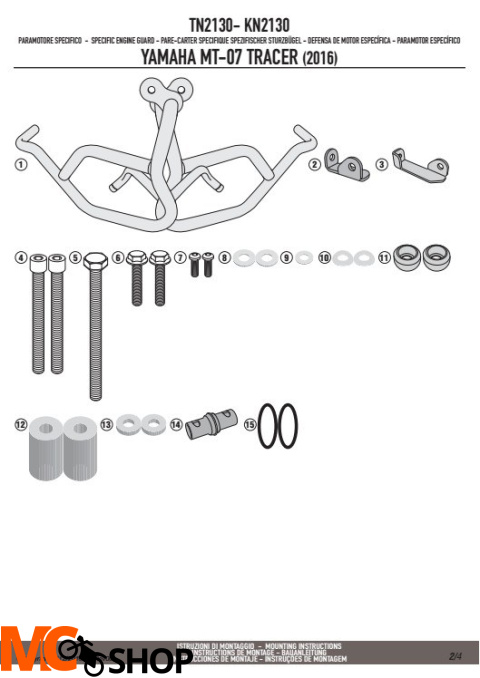 KAPPA KN2130 GMOLE OSŁONY SILNIKA YAMAHA MT 07 TRACER (2016)