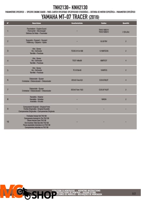 KAPPA KNH2130 GMOLE YAMAHA MT-07 TRACER -GÓRNE
