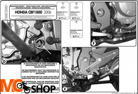 Kappa KN452 Gmole HONDA CBF 1000 / ABS (06 > 09)