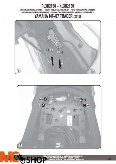 GIVI PLXR2130 STELAŻ KUFRÓW BOCZNYCH V35/K33 YAMAHA