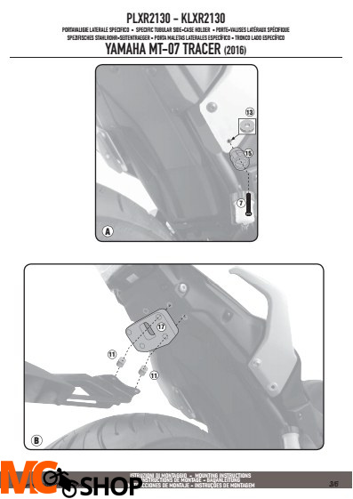 GIVI PLXR2130 STELAŻ KUFRÓW BOCZNYCH V35/K33 YAMAHA