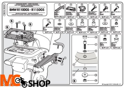 GIVI SR694 stelaż centralny Monokey R 1100 GS