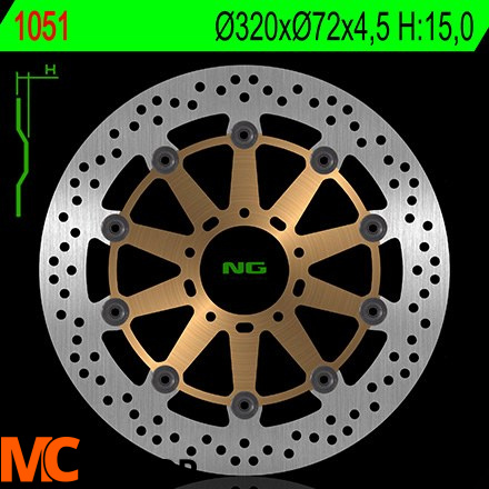 NG 1051 TARCZA HAMULCOWA PRZÓD DUCATI NG 1051 TARCZA HAMULCOWA PRZÓD DUCATI