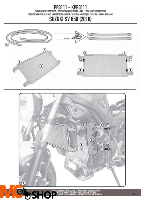 GIVI PR3111 OSŁONA CHŁODNICY - SUZUKI SV 650 (16)