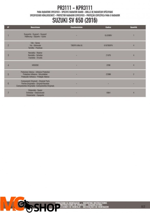 GIVI PR3111 OSŁONA CHŁODNICY - SUZUKI SV 650 (16)