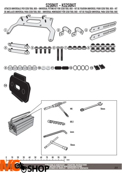 GIVI S250KIT UNIWERSALNY KIT MONTAŻOWY DO S250 GIVI S250KIT UNIWERSALNY KIT MONTAŻOWY DO S250
