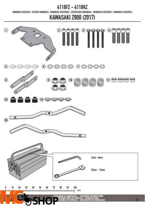 GIVI 4118FZ STELAŻ KUFRA CENTRALNEGO KAWASAKI Z 900 GIVI 4118FZ STELAŻ KUFRA CENTRALNEGO KAWASAKI Z 900
