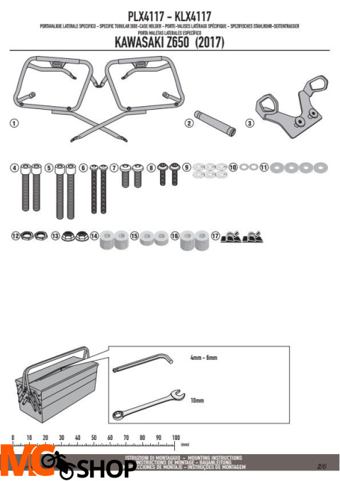 GIVI PLX4117 STELAŻ KUFRÓW BOCZNYCH V35/K33 KAWASAKI