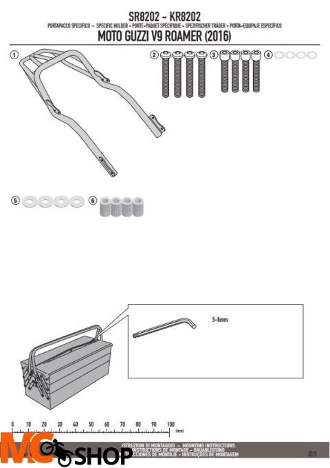 GIVI SR8202 STELAŻ KUFRA CENTRALNEGO MOTOGIZZI V9