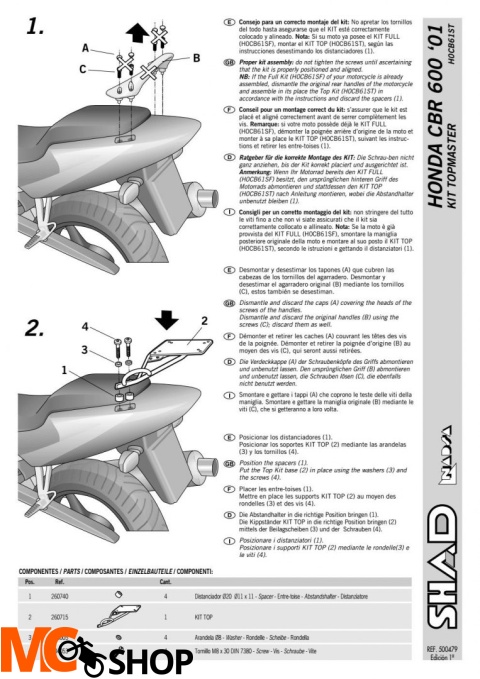 SHAD KSHH0CB61ST STELAŻ KUFRA TYŁ DO HONDA CBR 600F SHAD KSHH0CB61ST STELAŻ KUFRA TYŁ DO HONDA CBR 600F