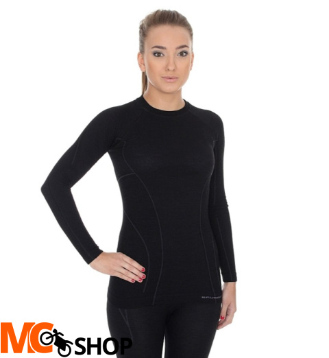 BRUBECK koszulka ACTIVE WOOL damska czarny BRUBECK koszulka ACTIVE WOOL damska czarny