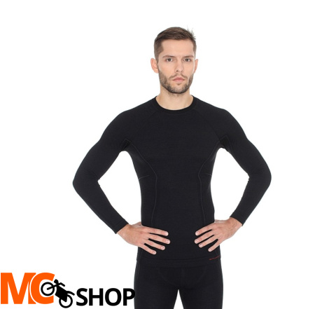 BRUBECK koszulka ACTIVE WOOL męska czarny, długi rękaw, wełna merino BRUBECK koszulka ACTIVE WOOL męska czarny, długi rękaw, wełna merino